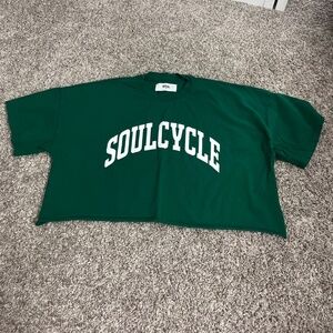 Green Soulcycle Cropped Tee, XS